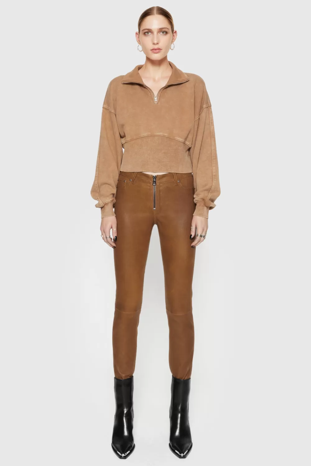 Shop Rebecca Minkoff Ziggy Leather Pant ROCHER