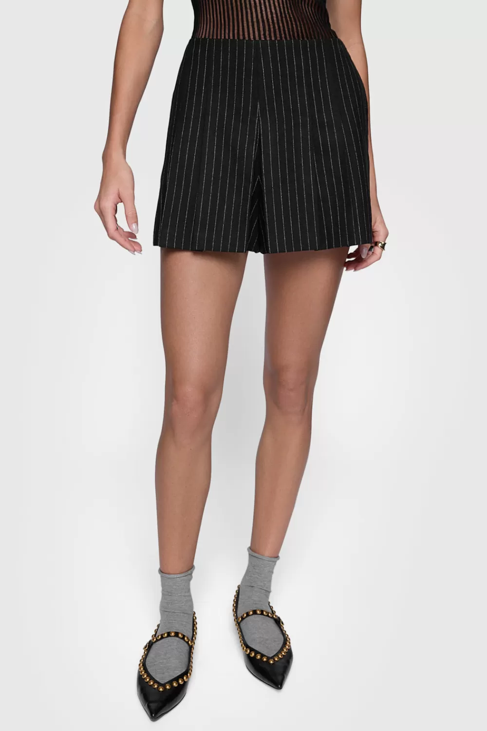 Online Rebecca Minkoff Zoe Pleated Skort Pinstripes